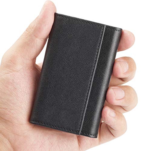 Carteras Portatarjetas De Viaje De Cuero Portatarjetas De Cuero Funda Tarjeta De Crédito-Mantenga Limpias Las Tarjetas De Visita (Color : Brown, Size : 9.8 * 6.5 * 1.5cm)