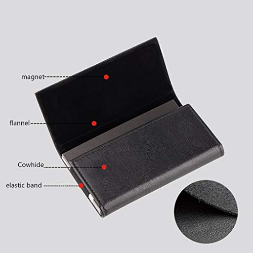 Carteras Portatarjetas De Viaje De Cuero Portatarjetas De Cuero Funda Tarjeta De Crédito-Mantenga Limpias Las Tarjetas De Visita (Color : Brown, Size : 9.8 * 6.5 * 1.5cm)