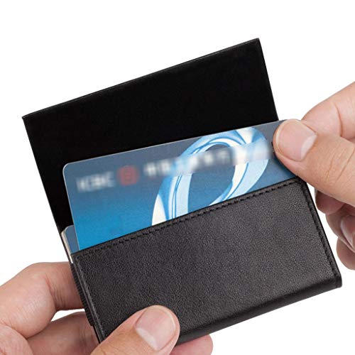 Carteras Portatarjetas De Viaje De Cuero Portatarjetas De Cuero Funda Tarjeta De Crédito-Mantenga Limpias Las Tarjetas De Visita (Color : Brown, Size : 9.8 * 6.5 * 1.5cm)