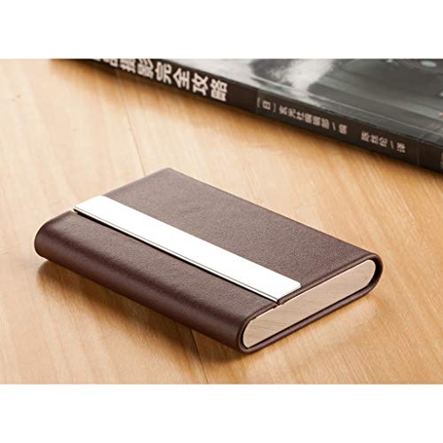 Carteras Titular De La Tarjeta De Crédito De Cuero Titular De La Tarjeta De Nombre Comercial Multi Card Titular De La Tarjeta De Crédito Monedero (Color : Brown, Size : 9.5 * 6.3 * 1.3cm)