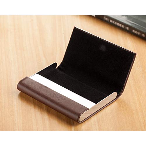Carteras Titular De La Tarjeta De Crédito De Cuero Titular De La Tarjeta De Nombre Comercial Multi Card Titular De La Tarjeta De Crédito Monedero (Color : Brown, Size : 9.5 * 6.3 * 1.3cm)