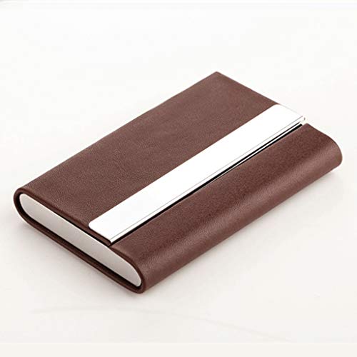 Carteras Titular De La Tarjeta De Crédito De Cuero Titular De La Tarjeta De Nombre Comercial Multi Card Titular De La Tarjeta De Crédito Monedero (Color : Brown, Size : 9.5 * 6.3 * 1.3cm)