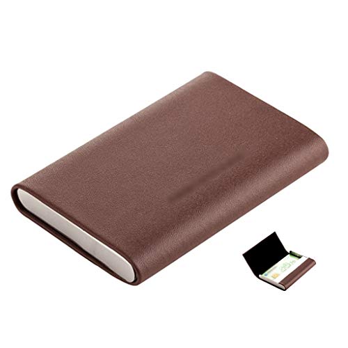 Carteras Titular De La Tarjeta De Crédito De Cuero Titular De La Tarjeta De Nombre Comercial Multi Card Titular De La Tarjeta De Crédito Monedero (Color : Brown, Size : 9.5 * 6.3 * 1.3cm)