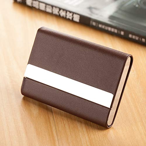 Carteras Titular De La Tarjeta De Crédito De Cuero Titular De La Tarjeta De Nombre Comercial Multi Card Titular De La Tarjeta De Crédito Monedero (Color : Brown, Size : 9.5 * 6.3 * 1.3cm)