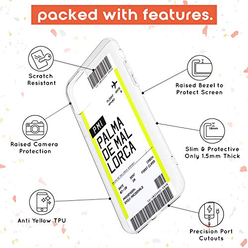 Case Warehouse embarque Personalizada Pass: Palma De Mallorca Slim Funda para iPhone 11 Pro MAX TPU Protector Ligero Phone Protectora con Personalizado Viajero