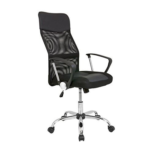 Cashoffice - Silla de Oficina - Silla de Escritorio con respaldo transpirable - Color Negro