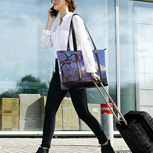 Casual Japón Style Sakura Scenery Bolso Tote Bag Gran capacidad Girls Fashion Computer