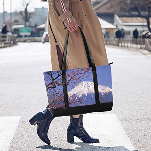 Casual Japón Style Sakura Scenery Bolso Tote Bag Gran capacidad Girls Fashion Computer