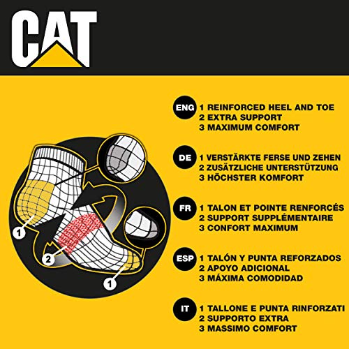 CAT CATERPILLAR HOMBRE 6 PARES CALCETINES DE TRABAJO BAJOS (43-46, 6 pares de Gris)