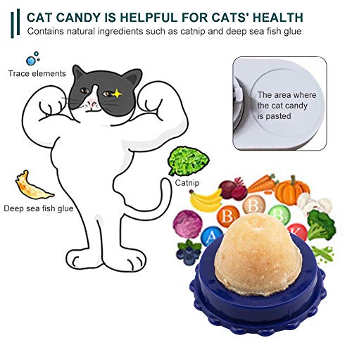 Cat Snacks Candy, Bola de Menta Natural para Gatos, Juego de bolas de hierba gatera, Juegos de Catnip 4 en 1,de Gato Interactivos Rotatorios de Hoja de Menta Natural Pura, Limpieza de dientes