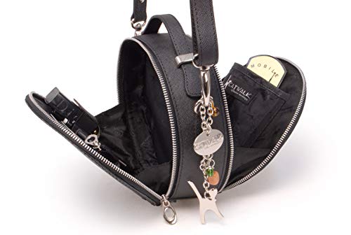 CATWALK COLLECTION - Piel - Bolso Redondo/Crossbody/Bolso de la tarde de la moda/Bolso redondo de la manija/Embrague - con cremallera - Cuero Saffiano - TIFFANY - Negro