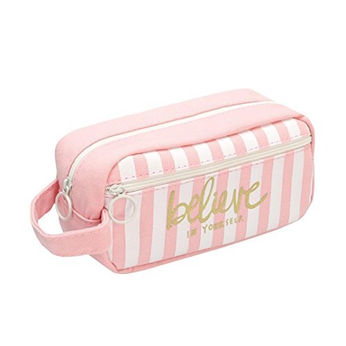 Cdet 1x Lona creativa lindo estuche de lápices bolsa de cosméticos bolsa de maquillaje de moda con papelería estudiante bolsa de almacenamiento caja de lápices de gran capacidad