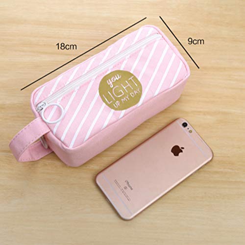 Cdet 1x Lona creativa lindo estuche de lápices bolsa de cosméticos bolsa de maquillaje de moda con papelería estudiante bolsa de almacenamiento caja de lápices de gran capacidad