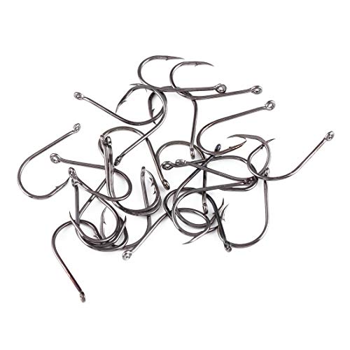 Cebo de Pesca Gancho Mar Pesca Gancho, Gancho de Alta Anillo de Acero al Carbono Gancho Super Sharp Negro Barb Gancho de Pesca de Agua Dulce Agua Salada Accesorios de Pesca 7# 70 (PCS) Sola Caja de a