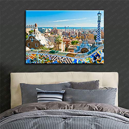 CELLYONE MEEKIS Niños Adultos DIY Pintura al óleo Hecha a Mano Barcelona Tienda Hotel Familia decoración Especial 40x50cm