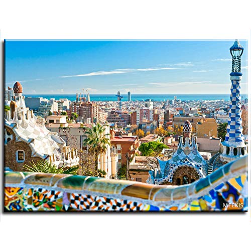 CELLYONE MEEKIS Niños Adultos DIY Pintura al óleo Hecha a Mano Barcelona Tienda Hotel Familia decoración Especial 40x50cm