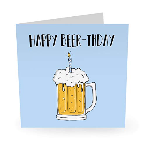 Central 23 - Divertida tarjeta de cumpleaños "Happy Beerthday" - Tarjeta de cumpleaños para mujer y hombre - con pegatinas divertidas