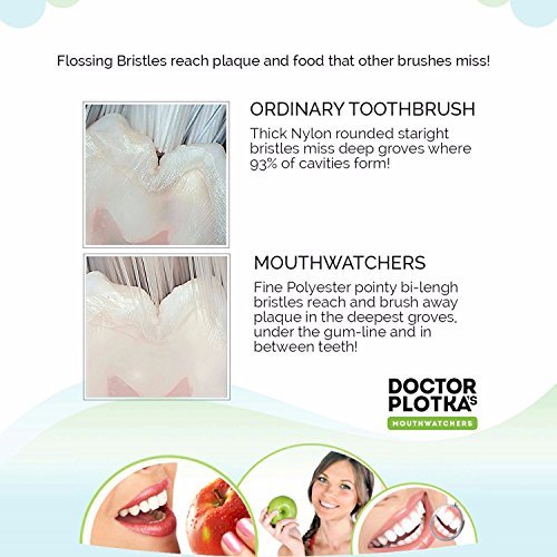 Cepillo de dientes de plata con hilo dental antimicrobiano Mouthwatchers, para adultos, 2 unidades