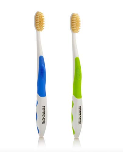 Cepillo de dientes de plata con hilo dental antimicrobiano Mouthwatchers, para adultos, 2 unidades