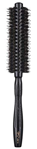 Cepillo de pelo redondo con cerdas de jabalí naturales y cerdas de nailon, Cepillo para dar volumen – 4,3 cm de diámetro