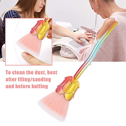 Cepillo de polvo de uñas, removedor de polvo cosmético para uñas suaves Cepillo de limpieza para uñas y polvos de maquillaje Pinceles para rubor