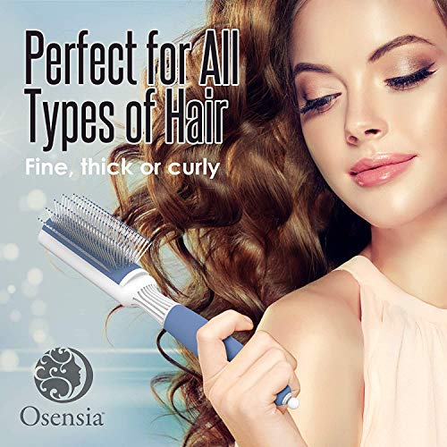 Cepillo Modelador de Peinado Profesional – Cepillo desenredante antiestático – Cepillo para el pelo con 7 filas de Cerdas de Nylon para todo tipo de cabello natural de Osensia