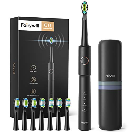 Cepillos De Dientes Electricos,Cepillo De Dientes Sonico con 3 Modos Carga De 2 Horas Dura 30 Días Temporizador Inteligente De 2 Minutos Incluidos 8 Cabezales De Cepillo De Dientes