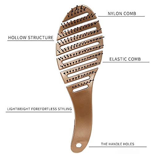 Cepillos para el pelo El pelo del cuero cabelludo masaje peine de cerdas de nylon y cepillo for el pelo rizado mojado Detangle cepillo de pelo de peluquería que labra las herramientas Peines nueva lle