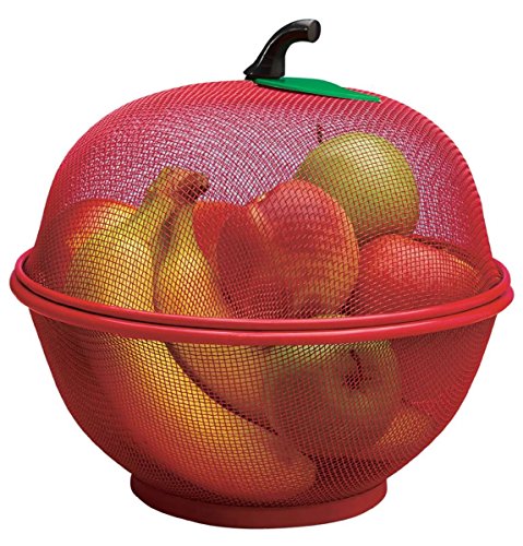 Cesta de malla con forma de manzana para frutas frescas SMARTSTORE; para mantener alejadas a las moscas y a insectos no deseados, con pelador Smartstore gratis