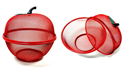 Cesta de malla con forma de manzana para frutas frescas SMARTSTORE; para mantener alejadas a las moscas y a insectos no deseados, con pelador Smartstore gratis