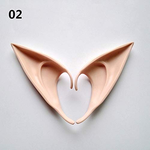 CGDX 1 par de Orejas de Duende Accesorios de Disfraces de Hadas para Cosplay Accesorios de látex Suministros de Fiesta de Halloween Orejas Falsas Orejas largas