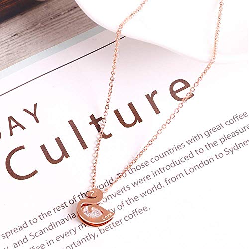chachacha Collar De Acero De Titanio Patito Cadena De Clavícula De Oro Rosa Mujer Moda Simple Viento Demasiado Regalo De Joyería De Acero