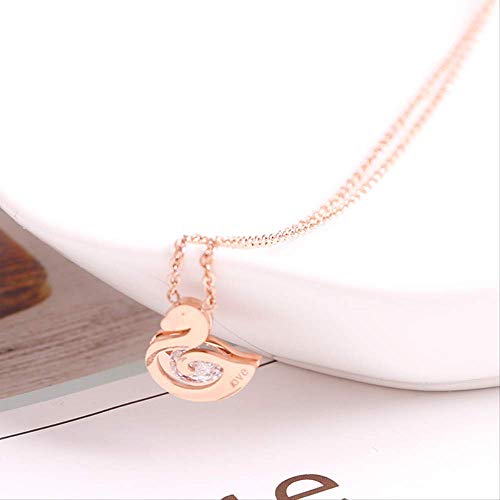 chachacha Collar De Acero De Titanio Patito Cadena De Clavícula De Oro Rosa Mujer Moda Simple Viento Demasiado Regalo De Joyería De Acero