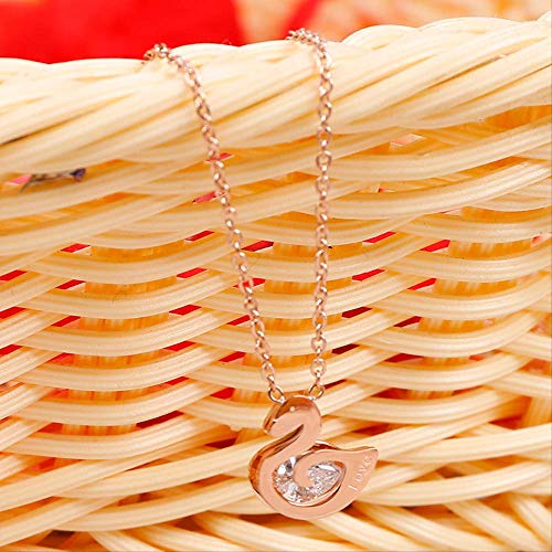 chachacha Collar De Acero De Titanio Patito Cadena De Clavícula De Oro Rosa Mujer Moda Simple Viento Demasiado Regalo De Joyería De Acero