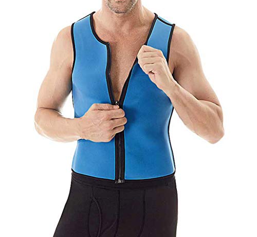 Chaleco Moldeador de Cuerpo Adelgazante para Hombre Camisa de compresión de Pecho Abs Abdomen Fajas Camiseta sin Mangas Cremallera