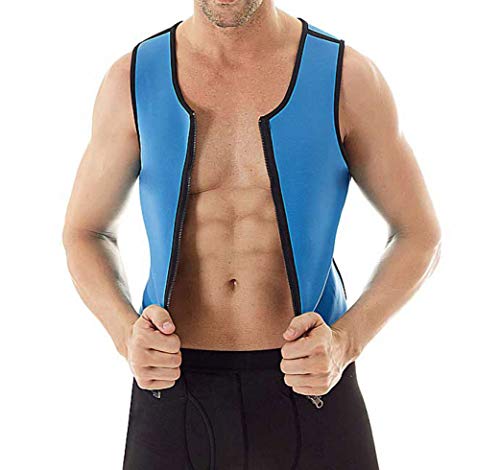 Chaleco Moldeador de Cuerpo Adelgazante para Hombre Camisa de compresión de Pecho Abs Abdomen Fajas Camiseta sin Mangas Cremallera