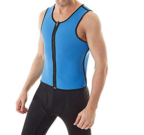 Chaleco Moldeador de Cuerpo Adelgazante para Hombre Camisa de compresión de Pecho Abs Abdomen Fajas Camiseta sin Mangas Cremallera