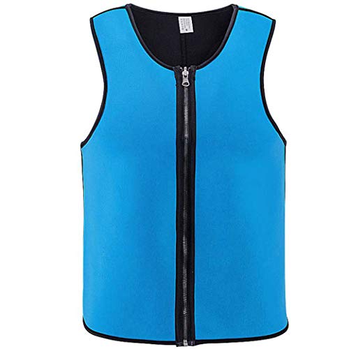 Chaleco Moldeador de Cuerpo Adelgazante para Hombre Camisa de compresión de Pecho Abs Abdomen Fajas Camiseta sin Mangas Cremallera