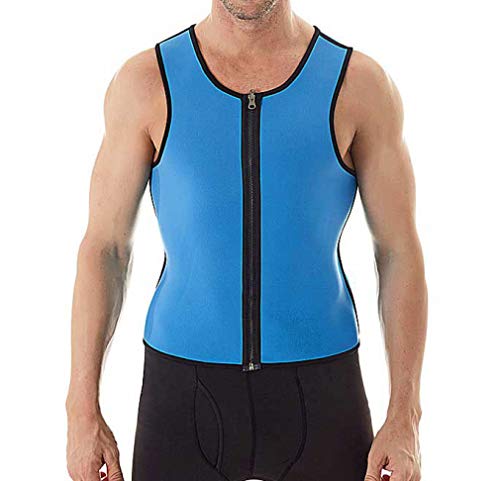 Chaleco Moldeador de Cuerpo Adelgazante para Hombre Camisa de compresión de Pecho Abs Abdomen Fajas Camiseta sin Mangas Cremallera