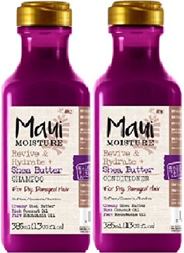 Champú y acondicionador Maui Moisture Revive & Hydrate, con manteca de karité de 385 ml cada uno, para cabello seco y dañado, paquete con los 2 productos de 385 ml cada uno.