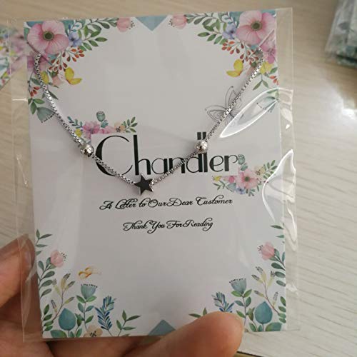 Chandler Simple Star - Pulsera de plata para mujer y niña, regalo de cumpleaños para mujer, esposa, lun, señora