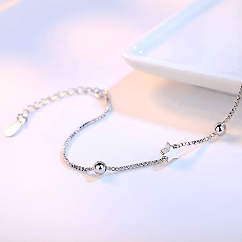 Chandler Simple Star - Pulsera de plata para mujer y niña, regalo de cumpleaños para mujer, esposa, lun, señora