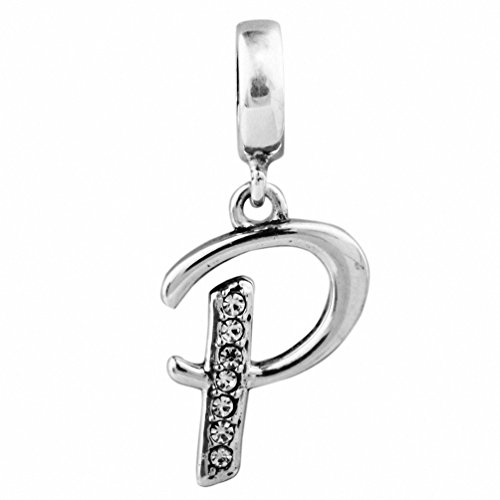 CHANGEABLE Charms P Letra Abalorio de Mujer de Plata de Ley