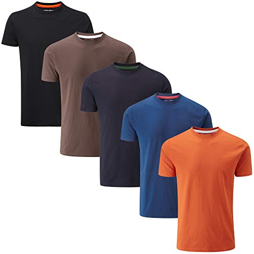 Charles Wilson 5er Packung Einfarbige T-Shirts mit Rundhalsausschnitt (Small, Dark Essentials Type 42)