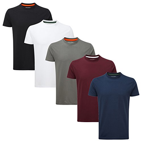 Charles Wilson Paquete 5 Camisetas Cuello Redondo Lisas (3X-Large, Essentials)