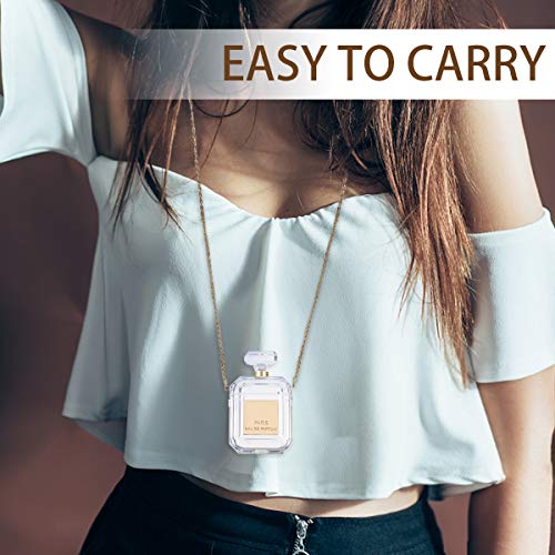 Charminer Carcasa de silicona para AirPods 1 y 2, diseño creativo de botella de perfume, funda transparente para guardar contra caídas con un llavero y par de correas antipérdidas