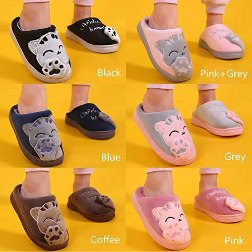 ChayChax Zapatillas de Estar por Casa Lindo Animados para Niños Mujer Hombre Invierno Pelusa Forro Pantuflas Interior de Memoria Espuma Cómodo Caliente Zapatos de Algodón, Azul, 35/36 EU