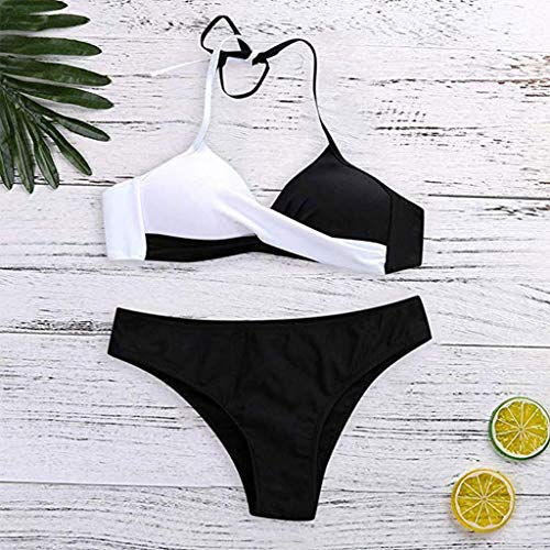 CheChury Bikinis Mujer 2020 Push Up Halter Bikini Traje de baño Acolchado Bra Tops y Braguitas Bikini Sets Talla Grande Bañador Vacaciones