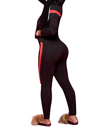 Chic to Max - Juego de chándal para mujer (2 unidades, tallas grandes) Negro A* Negro XXL