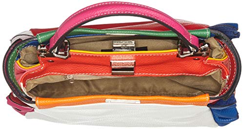 Chicca Borse Cbc34021tar, Bolso de mano. para Mujer, Multicolor (Tiffany/Rosso), 12x26x32 centimeters (W x H x L)